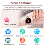 Smartwatch da donna QS03 con display AMOLED da 1,32 pollici e supporto per il monitoraggio della salute.