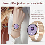 Smartwatch da donna QS03 con display AMOLED da 1,32 pollici e supporto per il monitoraggio della salute.