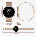 Smartwatch da donna QS03 con display AMOLED da 1,32 pollici e supporto per il monitoraggio della salute.