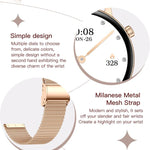 Smartwatch da donna QS03 con display AMOLED da 1,32 pollici e supporto per il monitoraggio della salute.