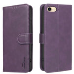 Custodia per telefono in ecopelle con texture in pelle di vitello tinta unita e protezione RFID., For iPhone XS Max, For iPhone 6 Plus/7 Plus/8 Plus, For iPhone 6 / 7 / 8
