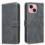 Custodia per telefono in ecopelle con texture in pelle di vitello tinta unita e protezione RFID., For iPhone 15, For iPhone 13 / 14, For iPhone 14 Pro, For iPhone 14 Pro Max