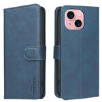 Custodia per telefono in ecopelle con texture in pelle di vitello tinta unita e protezione RFID., For iPhone 15, For iPhone 13 / 14, For iPhone 14 Pro, For iPhone 14 Pro Max