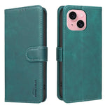 Custodia per telefono in ecopelle con texture in pelle di vitello tinta unita e protezione RFID., For iPhone 15, For iPhone 13 / 14, For iPhone 14 Pro, For iPhone 14 Pro Max