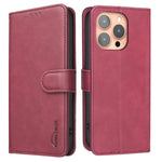 Custodia per telefono in ecopelle con texture in pelle di vitello tinta unita e protezione RFID., For iPhone 15, For iPhone 13 / 14, For iPhone 14 Pro, For iPhone 14 Pro Max