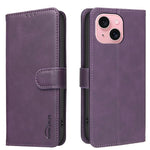 Custodia per telefono in ecopelle con texture in pelle di vitello tinta unita e protezione RFID., For iPhone 15, For iPhone 13 / 14, For iPhone 14 Pro, For iPhone 14 Pro Max