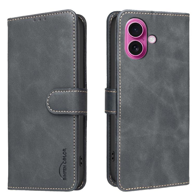 Custodia per telefono in ecopelle con texture in pelle di vitello tinta unita e protezione RFID., For iPhone 16, For iPhone 15 Pro Max, For iPhone 15 Pro, For iPhone 14 Plus / 15 Plus