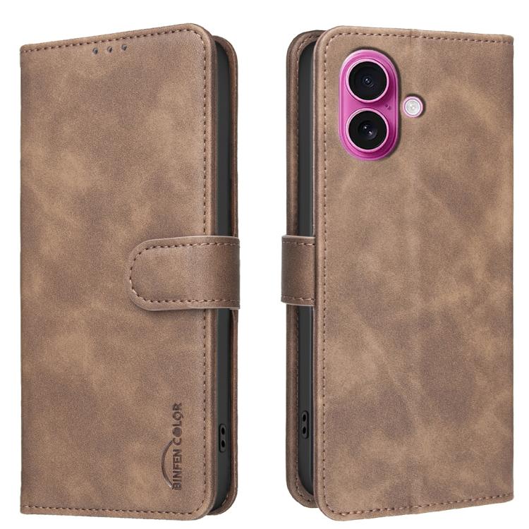 Custodia per telefono in ecopelle con texture in pelle di vitello tinta unita e protezione RFID., For iPhone 16, For iPhone 15 Pro Max, For iPhone 15 Pro, For iPhone 14 Plus / 15 Plus