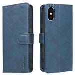 Custodia per telefono in ecopelle con texture in pelle di vitello tinta unita e protezione RFID., For iPhone XS Max, For iPhone 6 Plus/7 Plus/8 Plus, For iPhone 6 / 7 / 8