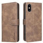 Custodia per telefono in ecopelle con texture in pelle di vitello tinta unita e protezione RFID., For iPhone XS Max, For iPhone 6 Plus/7 Plus/8 Plus, For iPhone 6 / 7 / 8