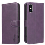 Custodia per telefono in ecopelle con texture in pelle di vitello tinta unita e protezione RFID., For iPhone XS Max, For iPhone 6 Plus/7 Plus/8 Plus, For iPhone 6 / 7 / 8