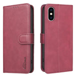 Custodia per telefono in ecopelle con texture in pelle di vitello tinta unita e protezione RFID., For iPhone XS Max, For iPhone 6 Plus/7 Plus/8 Plus, For iPhone 6 / 7 / 8