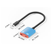 Convertitore AR 2 in 1 da Type-C a doppio Type-C con funzionalità complete