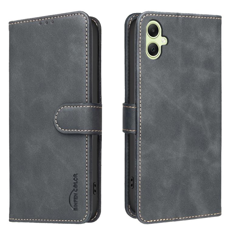 Custodia per telefono in ecopelle con texture in pelle di vitello tinta unita e protezione RFID., For Samsung Galaxy A06 / A07, For Samsung Galaxy A16, For Samsung Galaxy A15, For Samsung Galaxy A55 5G