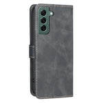 Custodia per telefono in ecopelle con texture in pelle di vitello tinta unita e protezione RFID., For Samsung Galaxy S23 5G