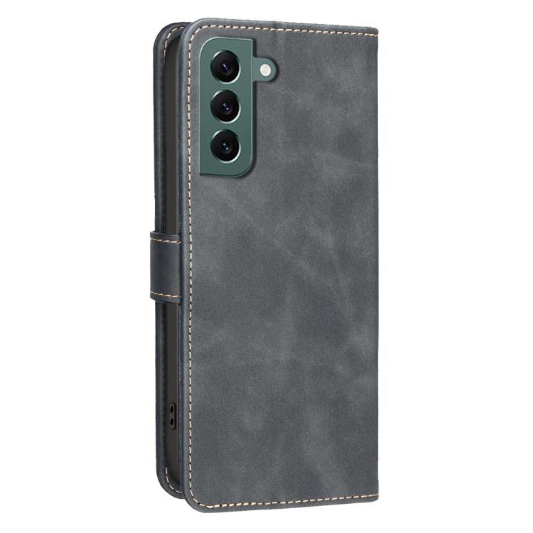 Custodia per telefono in ecopelle con texture in pelle di vitello tinta unita e protezione RFID., For Samsung Galaxy S23 5G