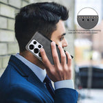 Custodia per telefono in ecopelle con texture in pelle di vitello tinta unita e protezione RFID., For Samsung Galaxy S25 Ultra 5G, For Samsung Galaxy S24 Ultra 5G, For Samsung Galaxy S24+ 5G, For Samsung Galaxy S24 5G