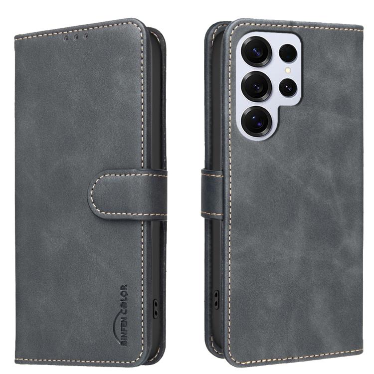 Custodia per telefono in ecopelle con texture in pelle di vitello tinta unita e protezione RFID., For Samsung Galaxy S25 Ultra 5G, For Samsung Galaxy S24 Ultra 5G, For Samsung Galaxy S24+ 5G, For Samsung Galaxy S24 5G