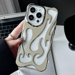 Custodia per telefono in TPU elettrolitico con effetto fiamma cava e raffreddamento., For iPhone 16 Pro Max, For iPhone 16 Pro, For iPhone 16 Plus, For iPhone 16