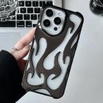 Custodia per telefono in TPU elettrolitico con effetto fiamma cava e raffreddamento., For iPhone 16 Pro Max, For iPhone 16 Pro, For iPhone 16 Plus, For iPhone 16