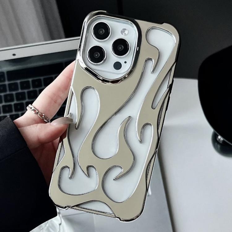 Custodia per telefono in TPU elettrolitico con effetto fiamma cava e raffreddamento., For iPhone 16 Pro Max, For iPhone 16 Pro, For iPhone 16 Plus, For iPhone 16
