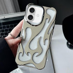 Custodia per telefono in TPU elettrolitico con effetto fiamma cava e raffreddamento., For iPhone 16 Pro Max, For iPhone 16 Pro, For iPhone 16 Plus, For iPhone 16