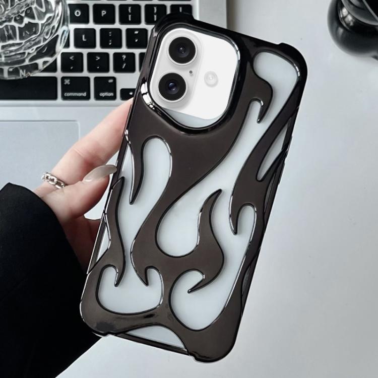 Custodia per telefono in TPU elettrolitico con effetto fiamma cava e raffreddamento., For iPhone 16 Pro Max, For iPhone 16 Pro, For iPhone 16 Plus, For iPhone 16