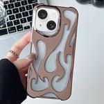 Custodia per telefono in TPU elettrolitico con effetto fiamma cava e raffreddamento., For iPhone 15 Pro Max, For iPhone 15 Pro, For iPhone 15 Plus, For iPhone 15
