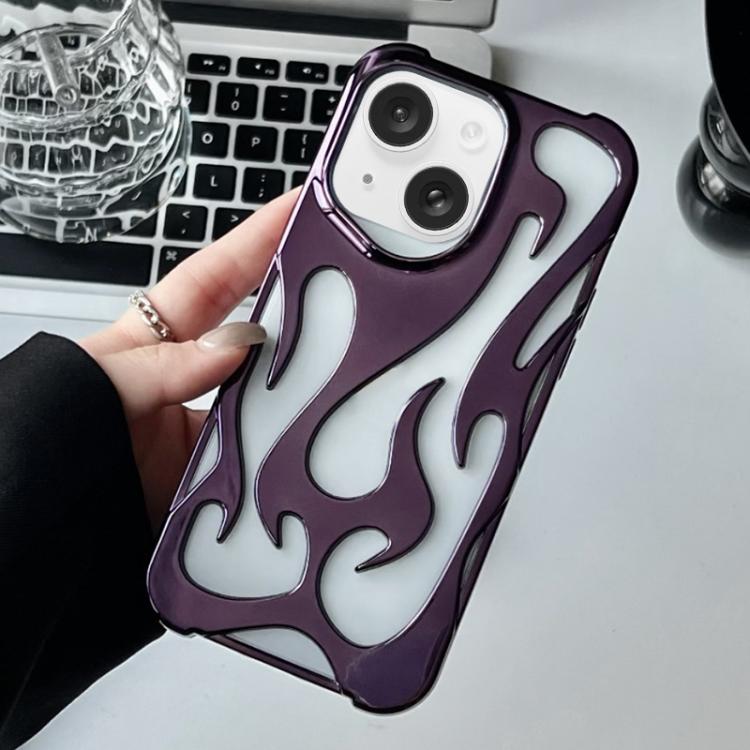 Custodia per telefono in TPU elettrolitico con effetto fiamma cava e raffreddamento., For iPhone 15 Pro Max, For iPhone 15 Pro, For iPhone 15 Plus, For iPhone 15