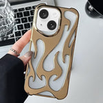Custodia per telefono in TPU elettrolitico con effetto fiamma cava e raffreddamento., For iPhone 15 Pro Max, For iPhone 15 Pro, For iPhone 15 Plus, For iPhone 15