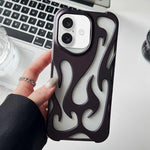 Custodia per telefono in TPU satinato con rivestimento spray a effetto fiamma cava., For iPhone 17 Pro Max, For iPhone 17 Pro, For iPhone 17, For iPhone Air, For iPhone 16 Pro Max, For iPhone 16 Pro, For iPhone 16 Plus, For iPhone 16