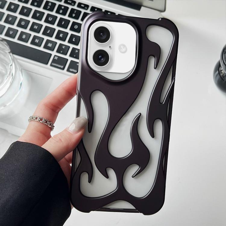 Custodia per telefono in TPU satinato con rivestimento spray a effetto fiamma cava., For iPhone 17 Pro Max, For iPhone 17 Pro, For iPhone 17, For iPhone Air, For iPhone 16 Pro Max, For iPhone 16 Pro, For iPhone 16 Plus, For iPhone 16
