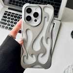 Custodia per telefono in TPU satinato con rivestimento spray a effetto fiamma cava., For iPhone 15 Pro Max, For iPhone 15 Pro, For iPhone 15 Plus, For iPhone 15