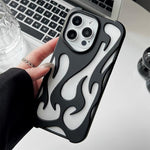 Custodia per telefono in TPU satinato con rivestimento spray a effetto fiamma cava., For iPhone 15 Pro Max, For iPhone 15 Pro, For iPhone 15 Plus, For iPhone 15