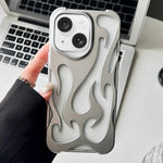 Custodia per telefono in TPU satinato con rivestimento spray a effetto fiamma cava., For iPhone 15 Pro Max, For iPhone 15 Pro, For iPhone 15 Plus, For iPhone 15