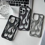 Custodia per telefono in TPU satinato con rivestimento spray a effetto fiamma cava., For iPhone 17 Pro Max, For iPhone 17 Pro, For iPhone 17, For iPhone Air, For iPhone 16 Pro Max, For iPhone 16 Pro, For iPhone 16 Plus, For iPhone 16