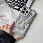 Custodia per telefono in TPU satinato con rivestimento spray a effetto fiamma cava., For iPhone 15 Pro Max, For iPhone 15 Pro, For iPhone 15 Plus, For iPhone 15