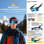 Q01 Occhiali sportivi intelligenti con intelligenza artificiale per ciclismo all'aperto, fotocamera da 8 MP
