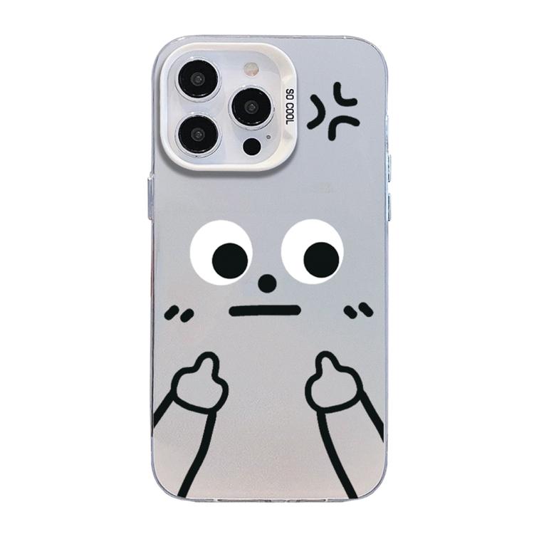 Custodia per telefono ibrida in PC e TPU con motivo "Little Man Gestures" color argento satinato., For iPhone 13 Pro, For iPhone 13, For iPhone 13 mini, For iPhone 12, For iPhone 12 Pro Max, For iPhone 12 Pro