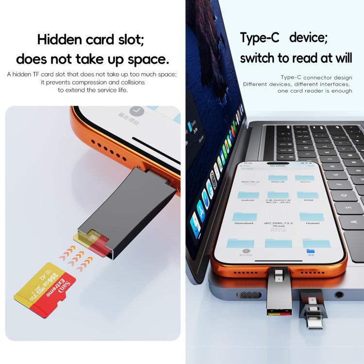 Mini lettore schede SD USB-C compatibile fino a 2TB