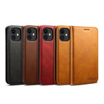 Custodia portafoglio in pelle orizzontale per iPhone 12, 12 Pro