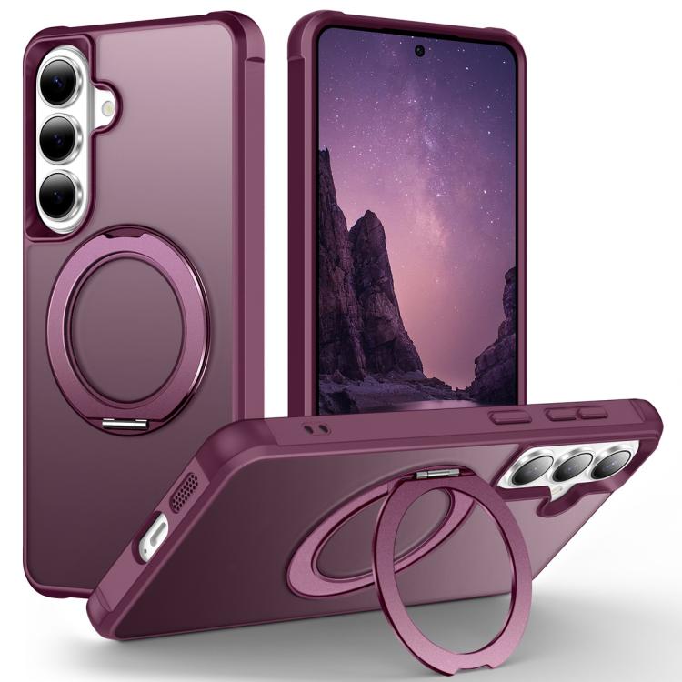 Custodia per telefono MagSafe con supporto rotante Skin-Feel per smorzamento., For Samsung Galaxy S26+ 5G, For Samsung Galaxy S26 Ultra 5G, For Samsung Galaxy S26 5G