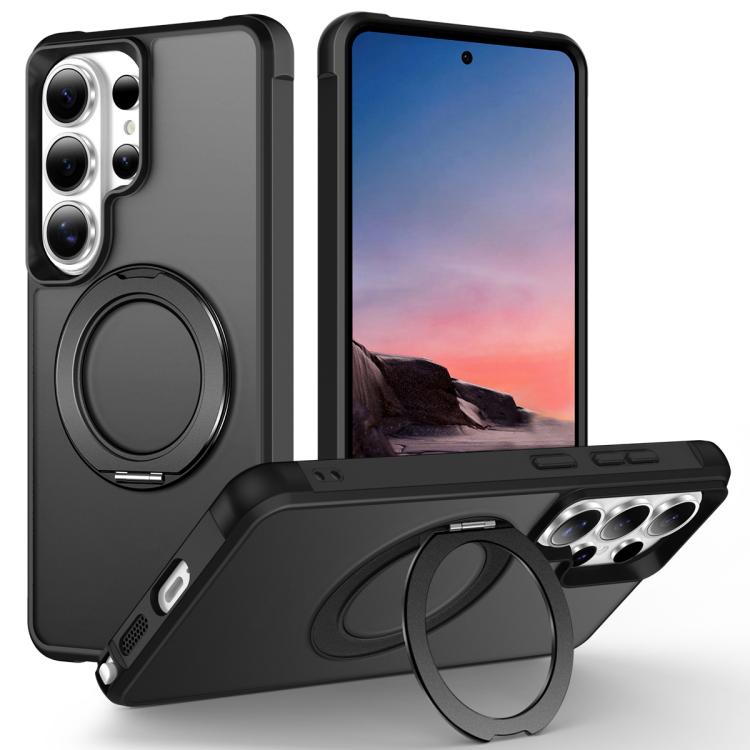Custodia per telefono MagSafe con supporto rotante Skin-Feel per smorzamento., For Samsung Galaxy S26+ 5G, For Samsung Galaxy S26 Ultra 5G, For Samsung Galaxy S26 5G