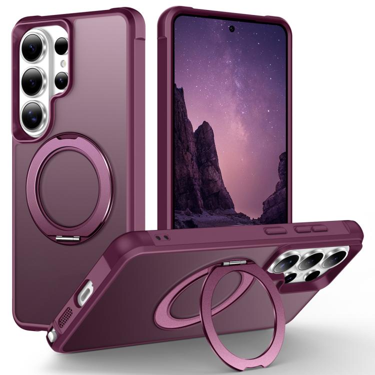 Custodia per telefono MagSafe con supporto rotante Skin-Feel per smorzamento., For Samsung Galaxy S26+ 5G, For Samsung Galaxy S26 Ultra 5G, For Samsung Galaxy S26 5G