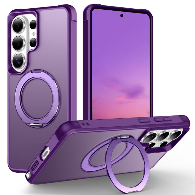 Custodia per telefono MagSafe con supporto rotante Skin-Feel per smorzamento., For Samsung Galaxy S26+ 5G, For Samsung Galaxy S26 Ultra 5G, For Samsung Galaxy S26 5G