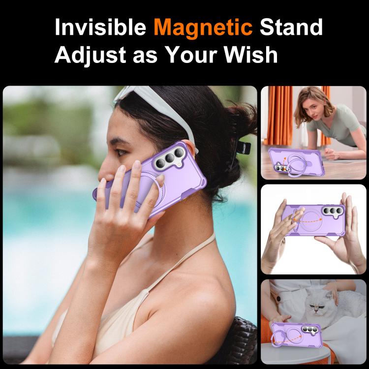 Custodia per telefono antiurto con supporto MagSafe Yingcai Gears, For Samsung Galaxy S26+ 5G, For Samsung Galaxy S26 Ultra 5G, For Samsung Galaxy S26 5G