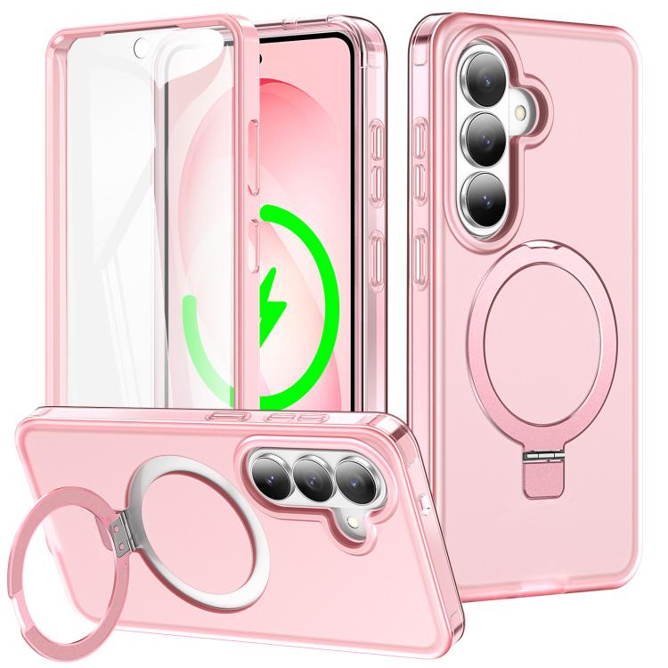 Custodia per telefono con supporto magnetico satinato e protezione per lo schermo., For Samsung Galaxy S26+ 5G, For Samsung Galaxy S26 Ultra 5G, For Samsung Galaxy S26 5G