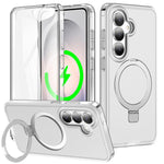 Custodia per telefono con supporto magnetico satinato e protezione per lo schermo., For Samsung Galaxy S26+ 5G, For Samsung Galaxy S26 Ultra 5G, For Samsung Galaxy S26 5G