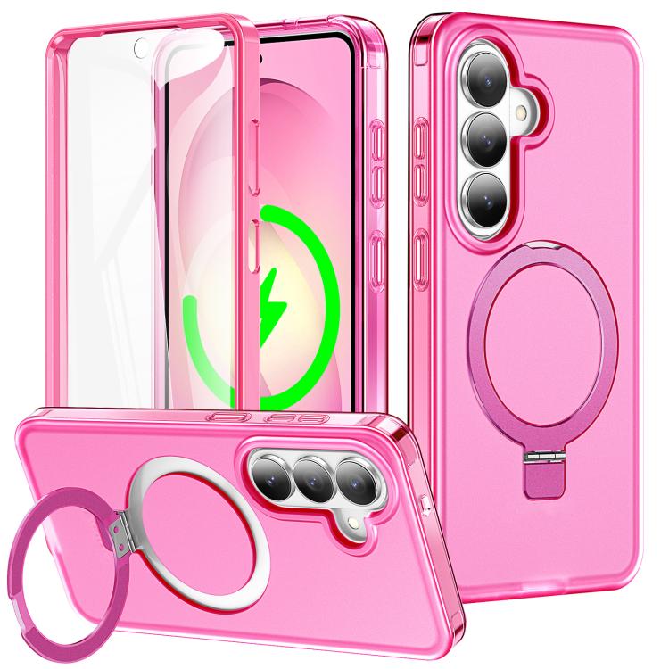 Custodia per telefono con supporto magnetico satinato e protezione per lo schermo., For Samsung Galaxy S26+ 5G, For Samsung Galaxy S26 Ultra 5G, For Samsung Galaxy S26 5G