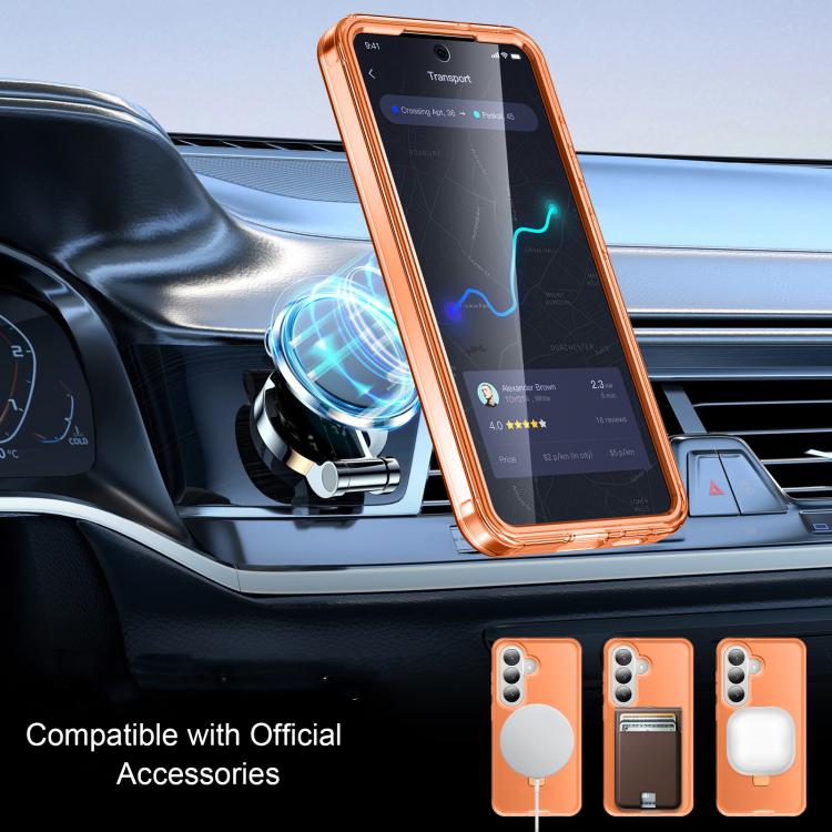 Custodia per telefono con supporto magnetico satinato e protezione per lo schermo., For Samsung Galaxy S26+ 5G, For Samsung Galaxy S26 Ultra 5G, For Samsung Galaxy S26 5G